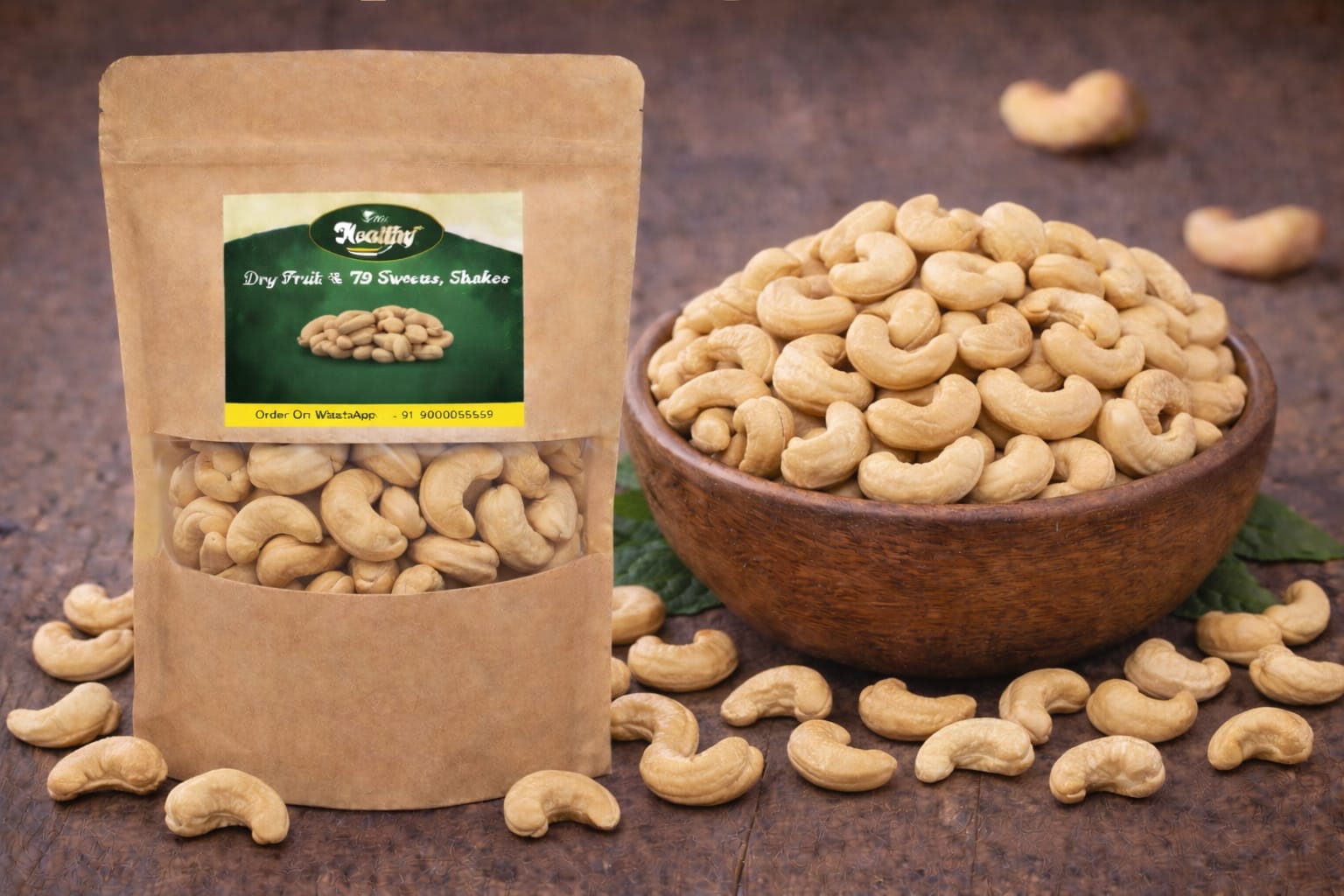Cashew W180 – Premium Whole Cashews | Laa Healthy Dry Fruits